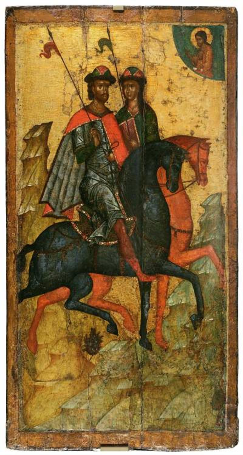 Икона «Борис и Глеб на конях» Икона «Борис и Глеб на конях»